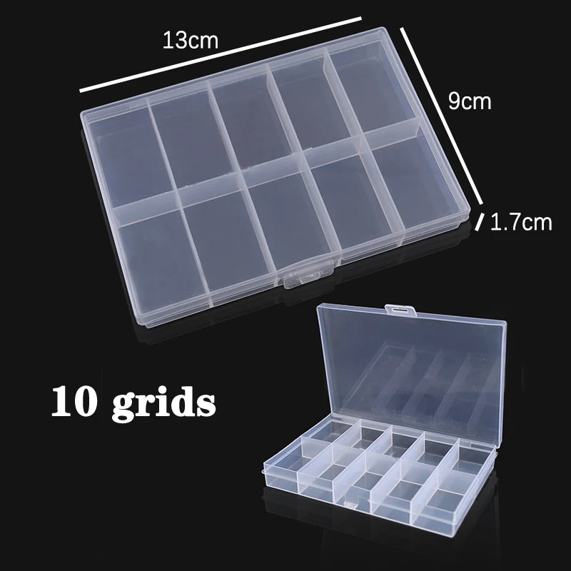 Adjustable Plastic Jewelry & Parts Organizer Box with Clear Lid