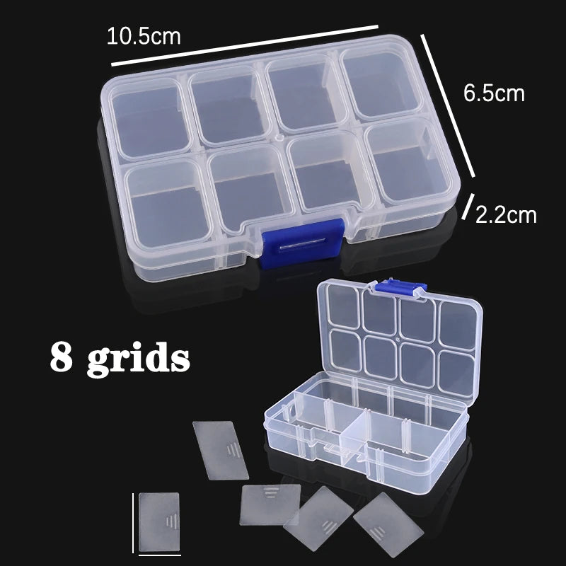Adjustable Plastic Jewelry & Parts Organizer Box with Clear Lid