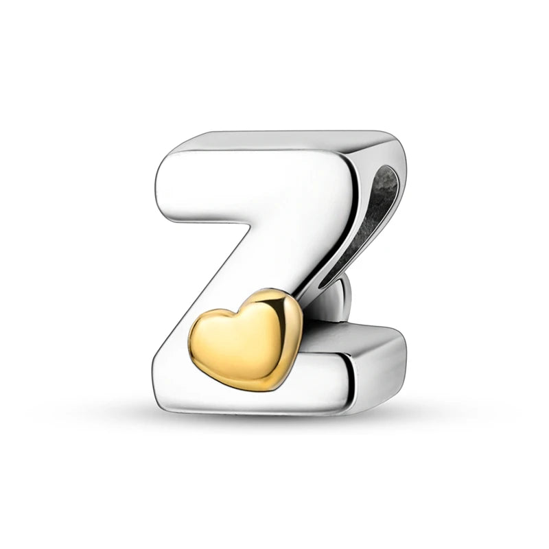 925 Silver Letter Charm Beads for Bracelets | A–Z DIY Jewelry