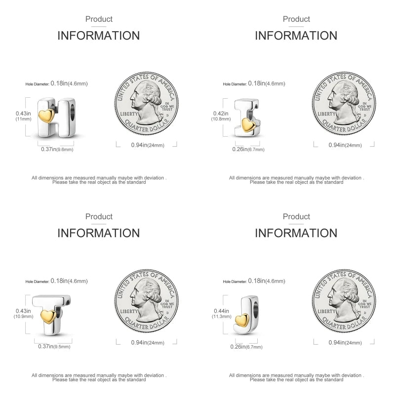 925 Silver Letter Charm Beads for Bracelets | A–Z DIY Jewelry