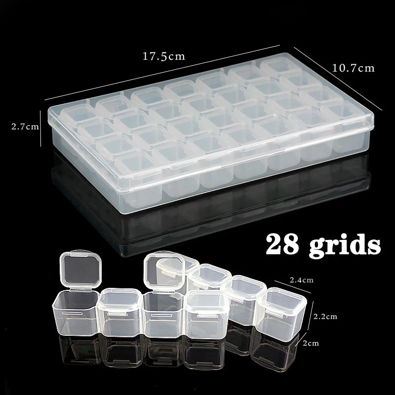 Adjustable Plastic Jewelry & Parts Organizer Box with Clear Lid